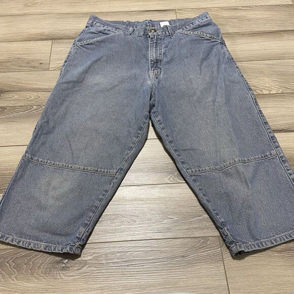 Vintage Y2K 1999 Levi's‎ Sample Men's Grey Double Knee Denim Jean Shorts Size 32 - Picture 1 of 8
